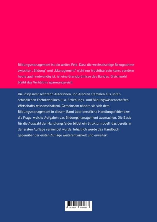 Produktbild: Handlungsfelder des Bildungsmanagements