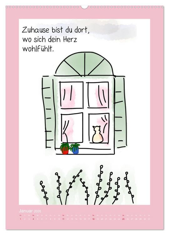 Produktbild: Weisheiten und Spr&uuml;che f&uuml;r mehr Lebensfreude! (hochwertiger Premium Wandkalender 2026 DIN A2 hoch), Kunstdruck in Hochglanz