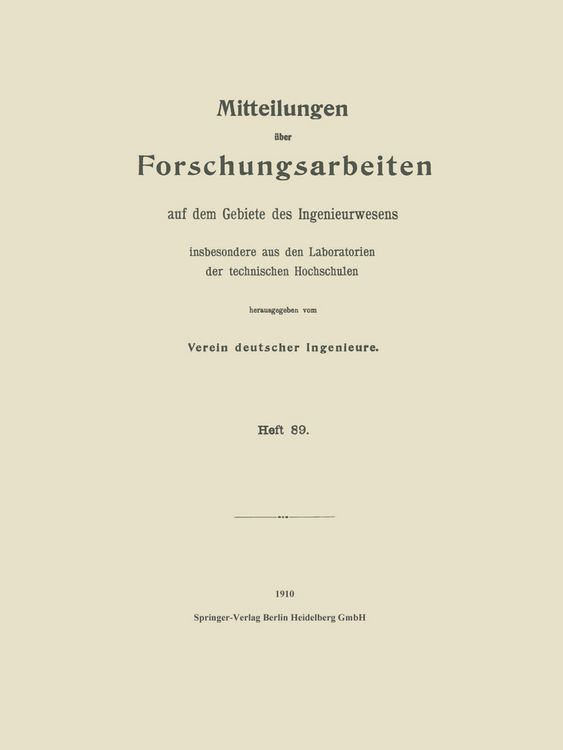 Produktbild: Mitteilungen &uuml;ber Forschungsarbeiten auf dem Gebiete des Ingenieurwesens