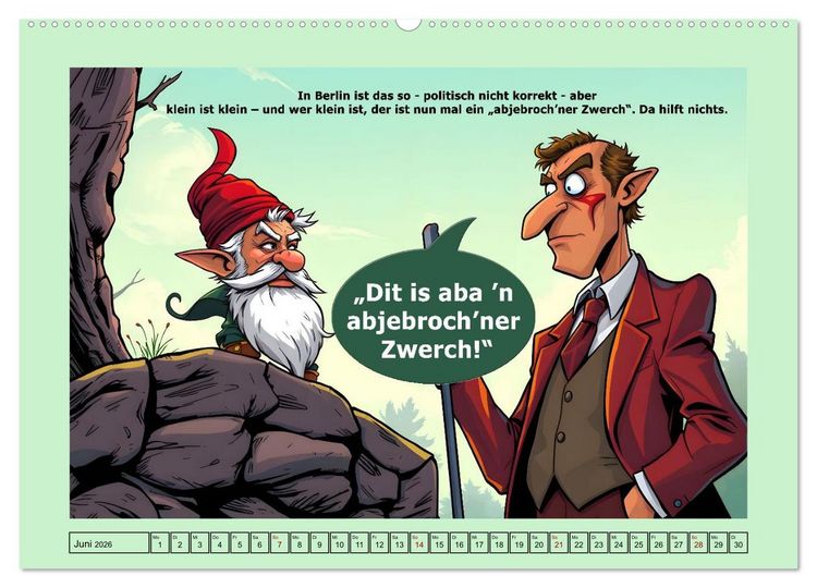Produktbild: Liebenswerte Berliner Mundart (Wandkalender 2026 DIN A2 quer), CALVENDO Monatskalender