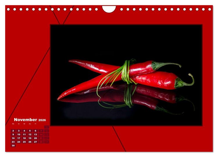 Produktbild: Powerfarbe Rot (Wandkalender 2026 DIN A4 quer), CALVENDO Monatskalender