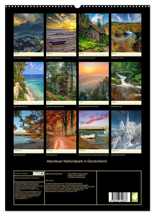Produktbild: Abenteuer Nationalpark in Deutschland (hochwertiger Premium Wandkalender 2026 DIN A2 hoch), Kunstdruck in Hochglanz