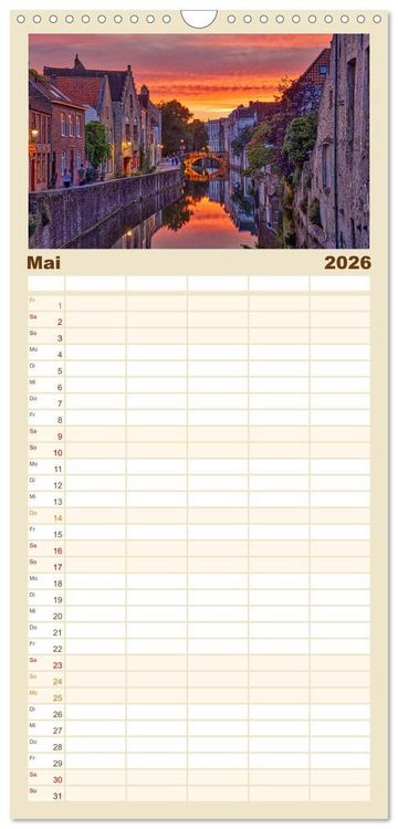 Produktbild: Familienplaner 2026 - Belgien - Grafschaft Flandern mit 5 Spalten (Wandkalender, 21 x 45 cm) CALVENDO