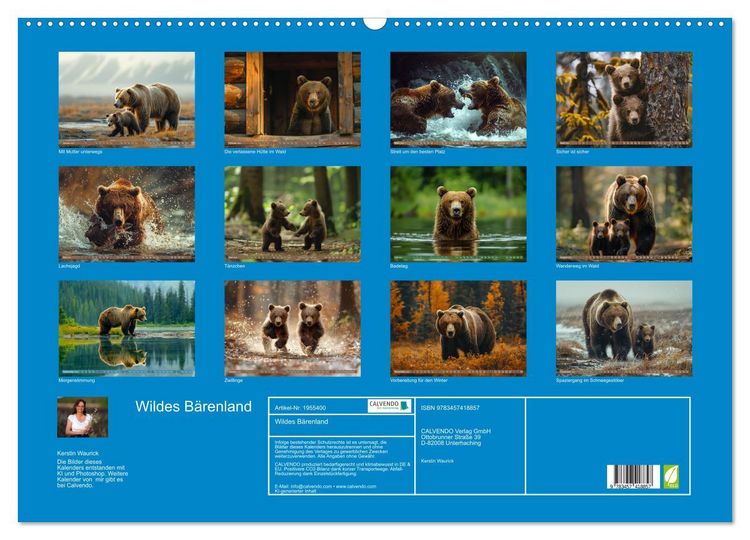 Produktbild: Wildes B&auml;renland (Wandkalender 2026 DIN A2 quer), CALVENDO Monatskalender