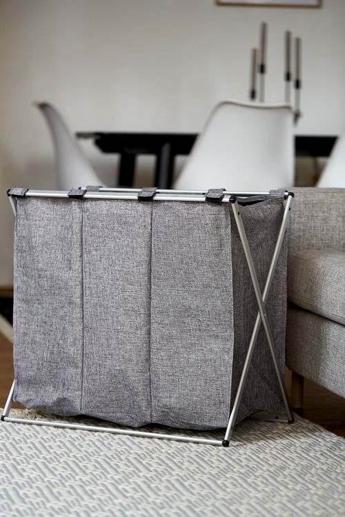 Produktbild: W&auml;schesammler Mod. Trio Grau meliert, W&auml;schekorb, 130 l