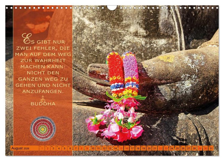 Produktbild: Unterwegs zur Erleuchtung Buddhistische Weisheiten (Wandkalender 2026 DIN A3 quer), CALVENDO Monatskalender