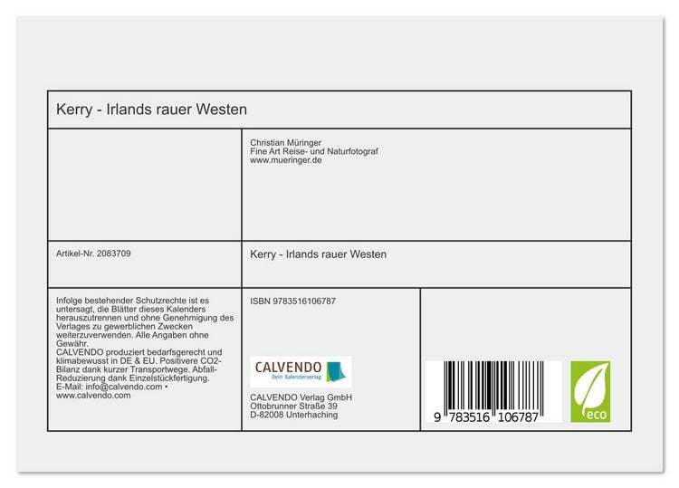Produktbild: Kerry - Irlands rauer Westen (Tischkalender 2026 DIN A5 quer), CALVENDO Monatskalender