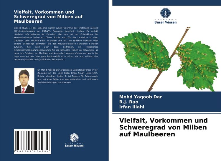 Produktbild: Vielfalt, Vorkommen und Schweregrad von Milben auf Maulbeeren