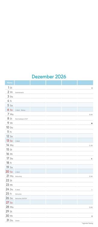 Produktbild: Kreativ-Kalender Familienplaner 2026 - 5 Spalten - 19,5x45 cmFoto, Malen, Basteln - datiert - Kreativkalender - Foto-Kalender - Familienkalender - Wan