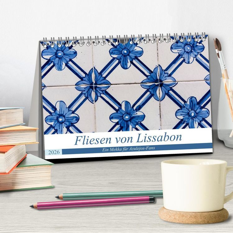 Produktbild: Fliesen von Lissabon (Tischkalender 2026 DIN A5 quer), CALVENDO Monatskalender