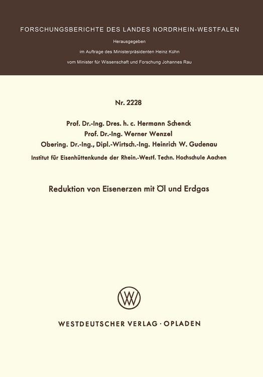 Produktbild: Reduktion von Eisenerzen mit &Ouml;l und Erdgas