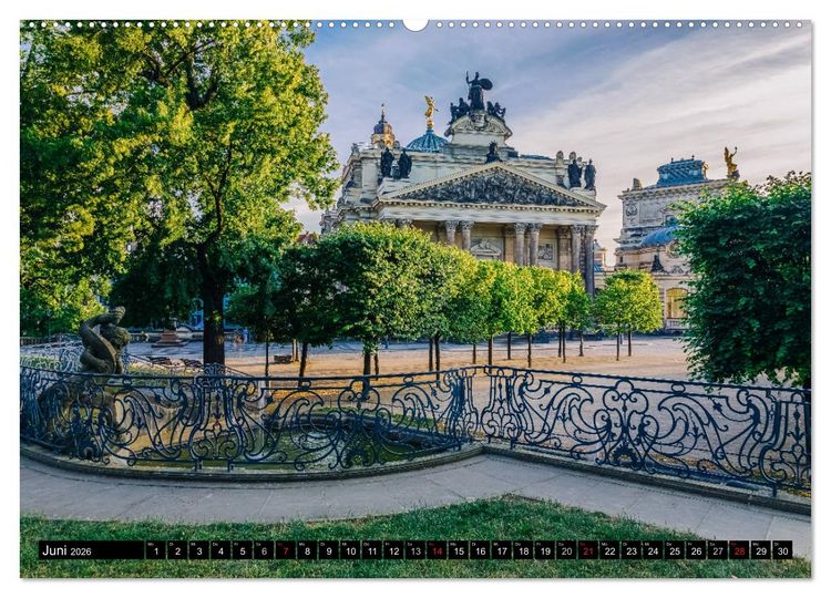 Produktbild: Barockperle Dresden (hochwertiger Premium Wandkalender 2026 DIN A2 quer), Kunstdruck in Hochglanz