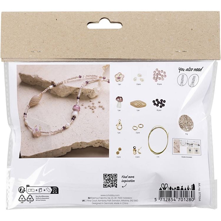 Produktbild: Creativ Company DIY Sets Beads Mini Kreativ Set Schmuck, Ros&eacute;t&ouml;ne, Markante Halskette, Kreativ Box