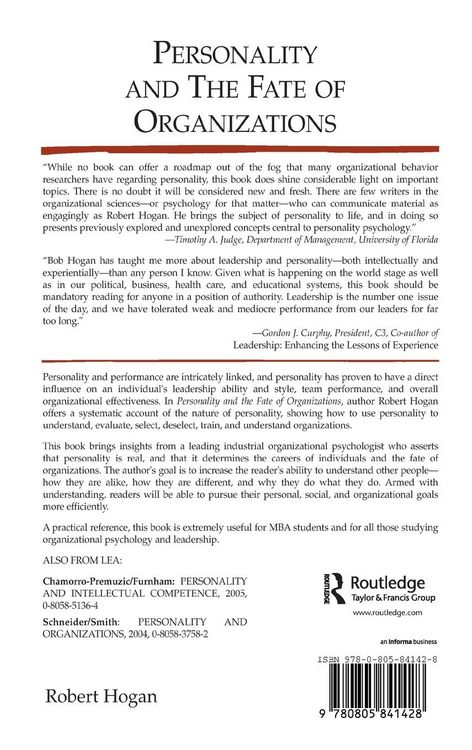 Produktbild: Personality and the Fate of Organizations
