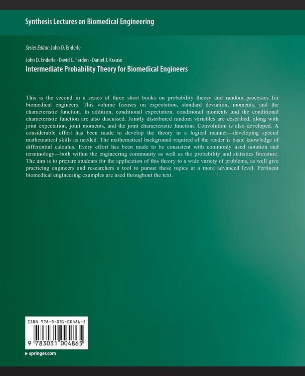 Produktbild: Intermediate Probability Theory for Biomedical Engineers