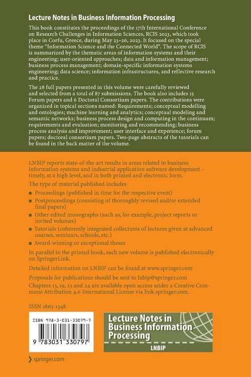 Produktbild: Research Challenges in Information Science: Information Science and the Connected World