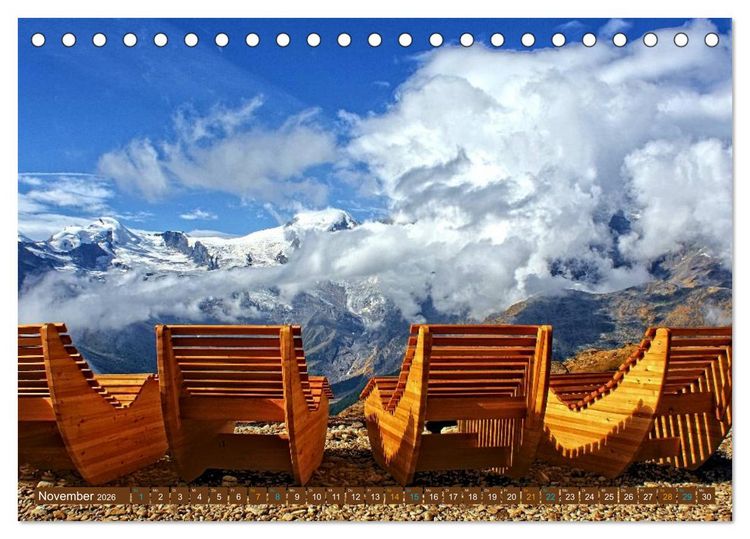Produktbild: Hotspots im Wallis - Schweiz (Tischkalender 2026 DIN A5 quer), CALVENDO Monatskalender