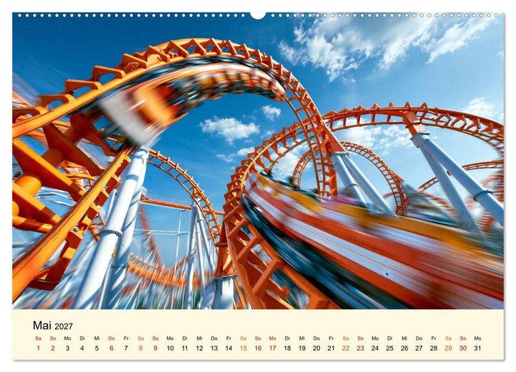 Produktbild: Achterbahn - High Tech, High Speed, High Thrill (Wandkalender 2027 DIN A2 quer), CALVENDO Monatskalender
