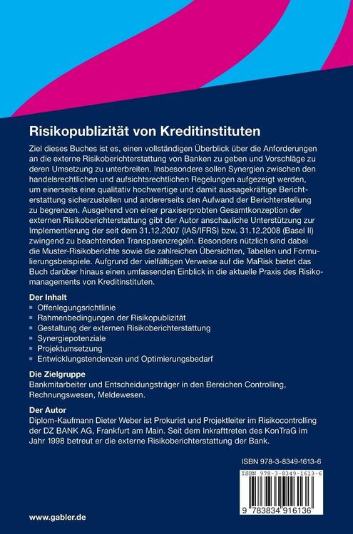 Produktbild: Risikopublizit&auml;t von Kreditinstituten
