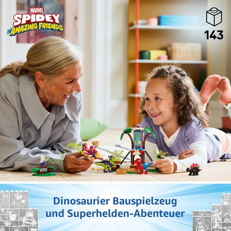 Produktbild: LEGO Marvel Showdown am Baumhaus: Spidey-Rex vs. Gobby-Raptor, Spidey und seine Super-Freunde 11200
