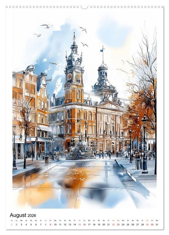 Produktbild: Amsterdam - Fahrr&auml;der, Giebel, Grachten (hochwertiger Premium Wandkalender 2026 DIN A2 hoch), Kunstdruck in Hochglanz