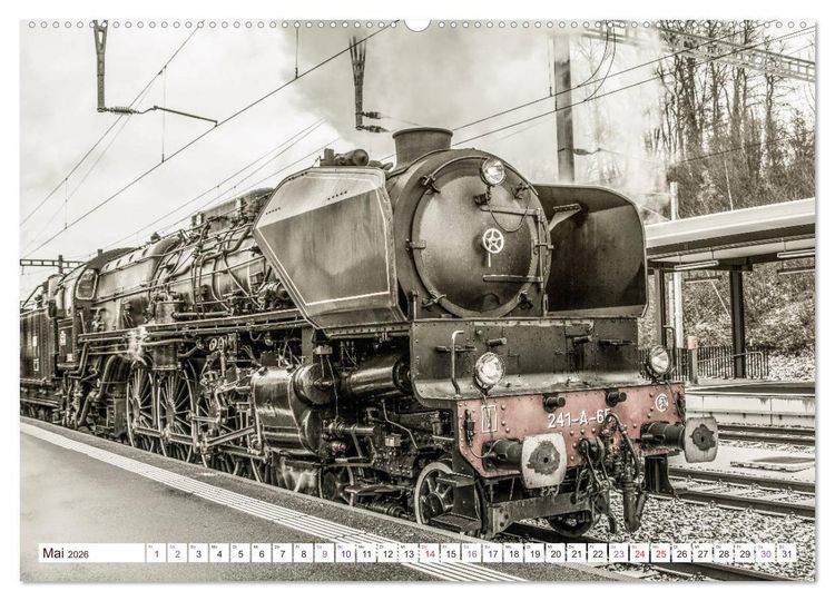 Produktbild: Dampflokomotiven - dampfende Stahlkolosse (hochwertiger Premium Wandkalender 2026 DIN A2 quer), Kunstdruck in Hochglanz