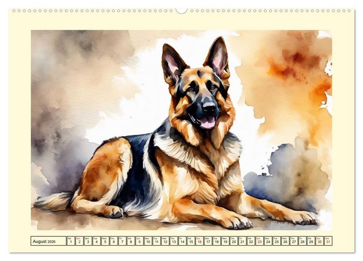 Produktbild: German Shepherds - classics around the globe (High Quality Premium Wall Calendar 2026 DIN A2 landscape),CALVENDO 12 Month Wall Calendar