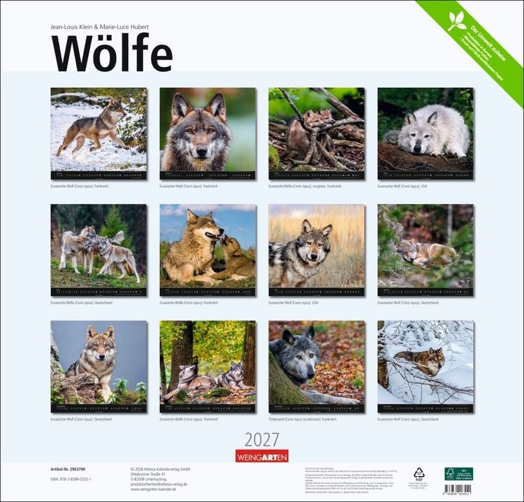 Produktbild: W&ouml;lfe Kalender 2027