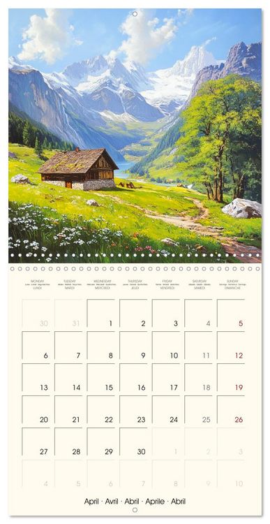 Produktbild: Majestic mountain retreats. Alpine landscape paintings (Wall Calendar 2026 12 &times; 12 Inch) CALVENDO 12 Month Wall Calendar
