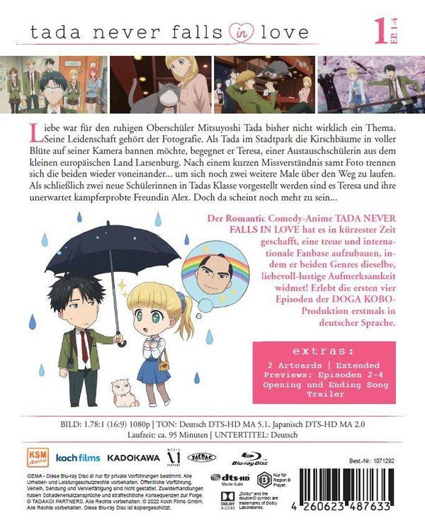 Produktbild: Tada Never Falls in Love Vol. 1 (Ep.1-4) im Sammelschuber