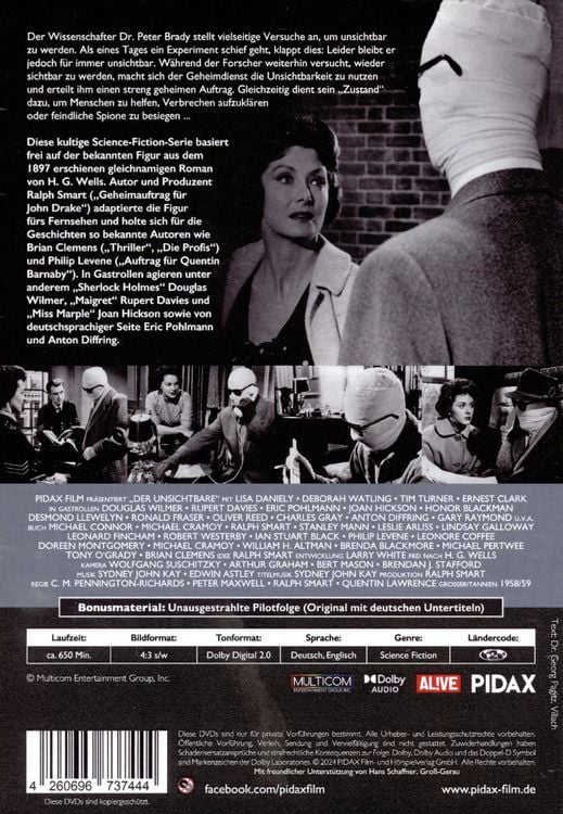 Produktbild: Der Unsichtbare (Invisible Man) / Die komplette Originalserie nach dem gleichnamigen Roman von H. G. Wells (Pidax Serien-Klassiker) [4 DVDs]