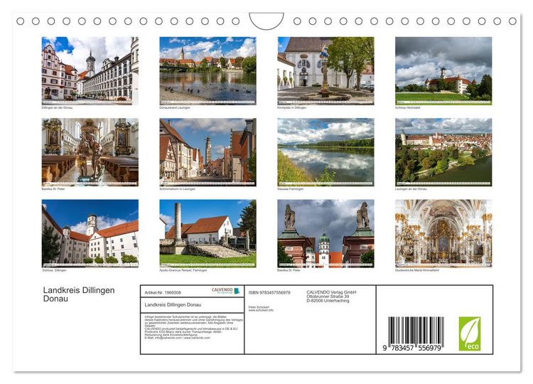 Produktbild: Landkreis Dillingen Donau (Wandkalender 2026 DIN A4 quer), CALVENDO Monatskalender