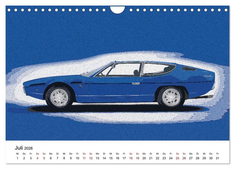 Produktbild: Car Art Edition Sportwagenlegenden (Wandkalender 2026 DIN A4 quer), CALVENDO Monatskalender