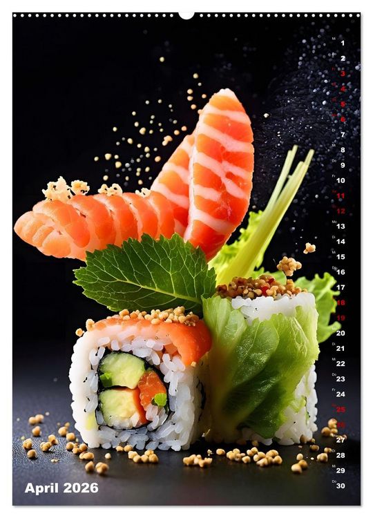 Produktbild: K&ouml;stliches Sushi (hochwertiger Premium Wandkalender 2026 DIN A2 hoch), Kunstdruck in Hochglanz
