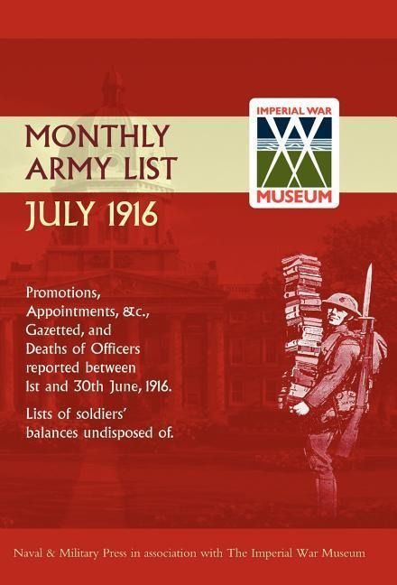 Produktbild: Supplement to the Monthly Army List July 1916