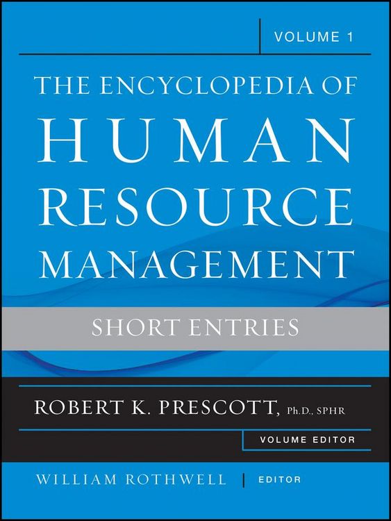 Produktbild: The Encyclopedia of Human Resource Management, Volume 1