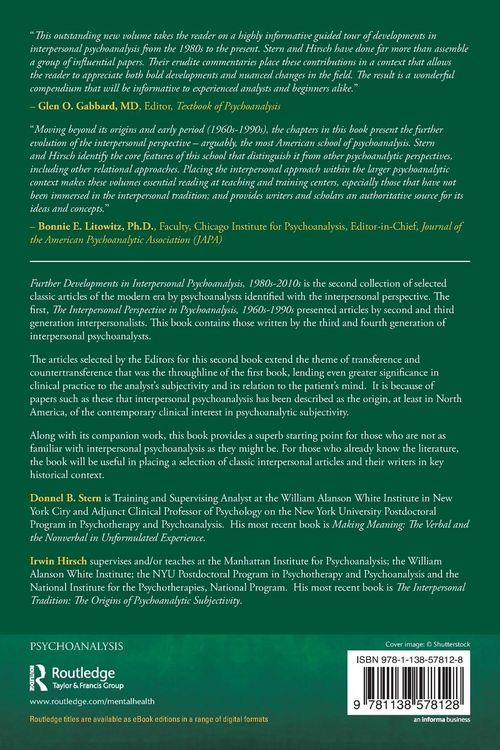 Produktbild: Further Developments in Interpersonal Psychoanalysis, 1980s-2010s