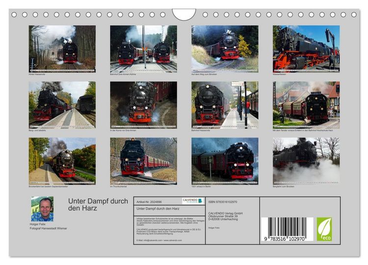 Produktbild: Unter Dampf durch den Harz (Wandkalender 2026 DIN A4 quer), CALVENDO Monatskalender