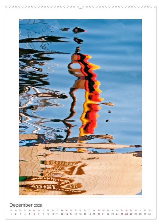 Produktbild: Wasserreflexionen (Wandkalender 2026 DIN A2 hoch), CALVENDO Monatskalender
