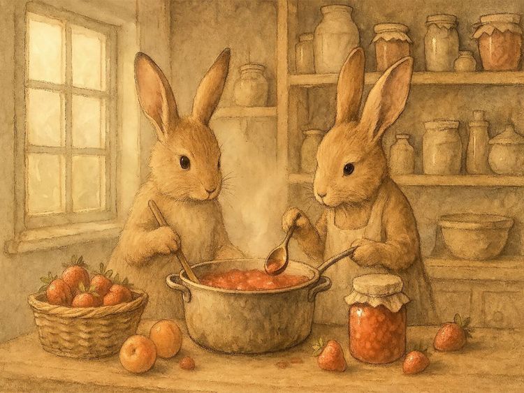 Produktbild: CALVENDO Puzzle Hasenzauber in der Marmeladenk&uuml;che | 1000 Teile Lege-Gr&ouml;&szlig;e 64x48cm Foto-Puzzle f&uuml;r gl&uuml;ckliche Stunden