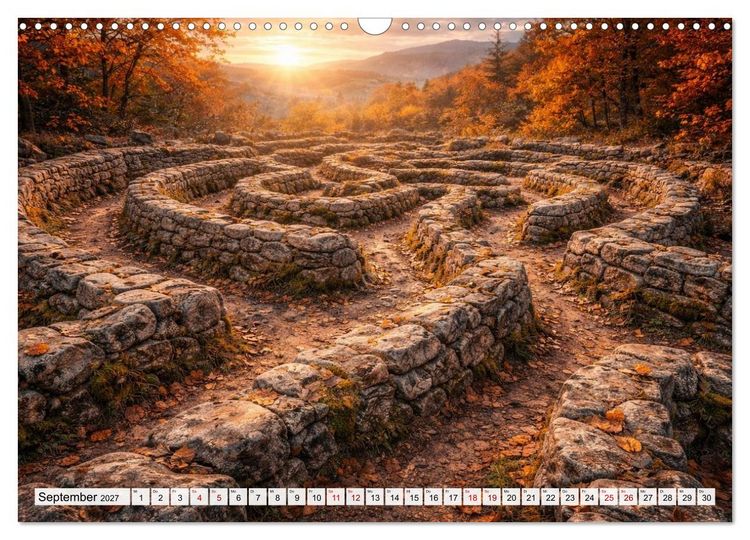 Produktbild: Labyrinth - Die stille Kunst der Umwege (Wandkalender 2027 DIN A3 quer), CALVENDO Monatskalender