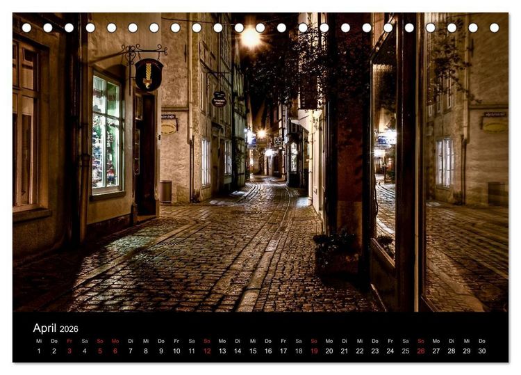 Produktbild: Bremen bei Nacht (Tischkalender 2026 DIN A5 quer), CALVENDO Monatskalender