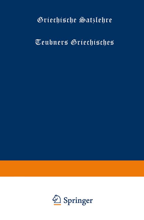 Produktbild: Griechische Satzlehre