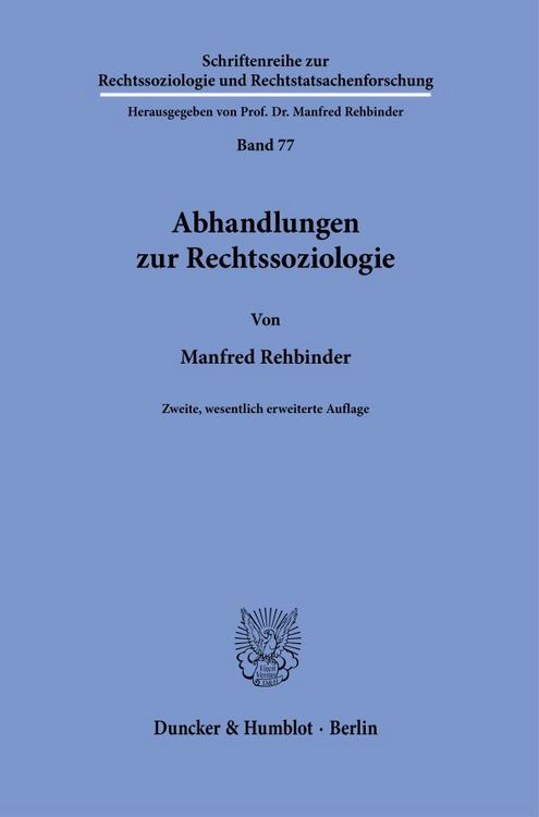 Produktbild: Abhandlungen zur Rechtssoziologie