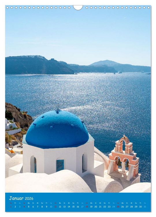 Produktbild: Griechenland - Die griechischen Inseln Mykonos und Santorini (Wandkalender 2026 DIN A3 hoch), CALVENDO Monatskalender