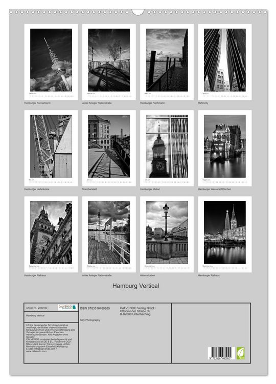 Produktbild: Hamburg Vertical (Wandkalender 2026 DIN A2 hoch), CALVENDO Monatskalender
