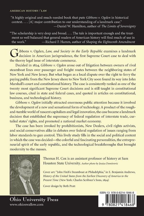 Produktbild: Gibbons v. Ogden, Law, and Society in the Early Republic