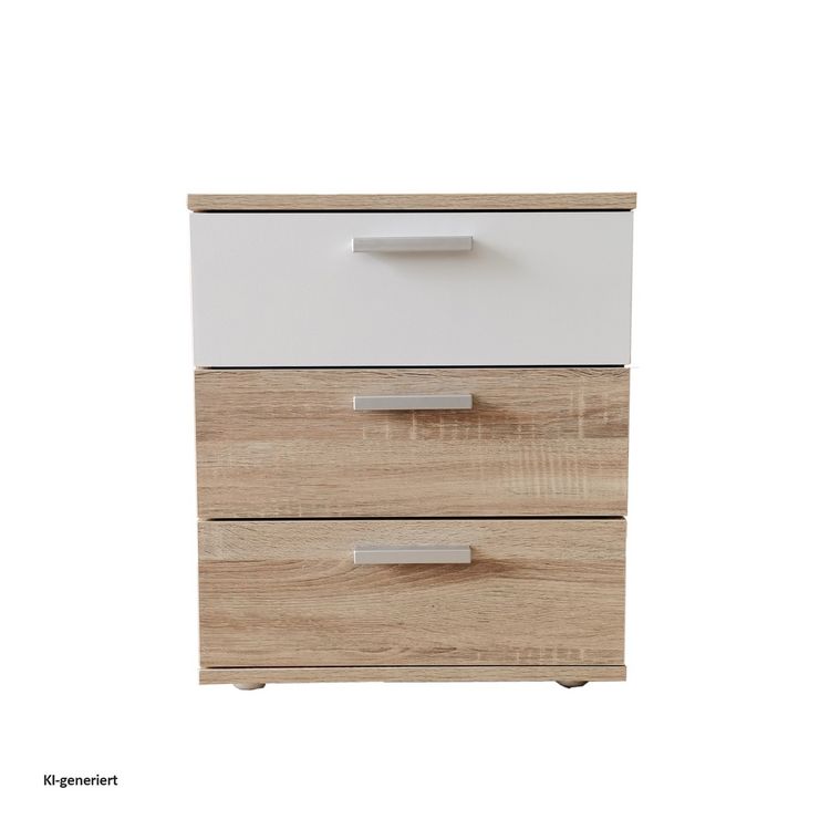 Produktbild: HTI-Living Nachtkommode 3 Schubladen Nina Sonoma Wei&szlig; Nachtkommode 3 Schubladen Nina Sonoma Wei&szlig;