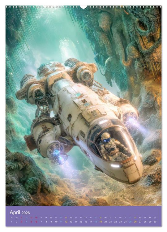 Produktbild: Fantasievoller Science-Fiction - Fantastische Welten (hochwertiger Premium Wandkalender 2026 DIN A2 hoch), Kunstdruck in Hochglanz