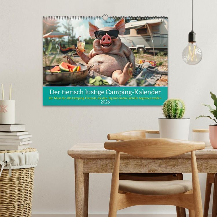 Produktbild: Der tierisch lustige Camping-Kalender (Wandkalender 2026 DIN A3 quer), CALVENDO Monatskalender